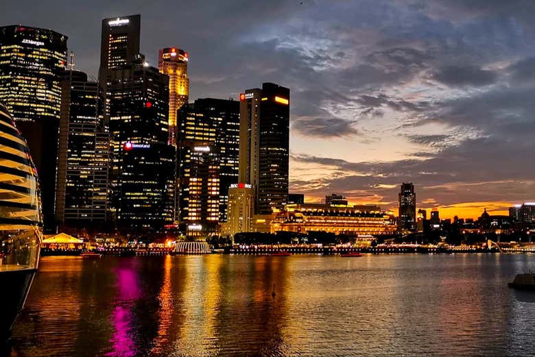 O pôr do sol em Singapura
